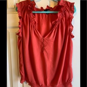 a.n.a Tops - a.n.a. Red Sleeveless Ruffle Top-size XL a.n.a Tops - a.n.a. Red Sleeveless Ruffle Top-size XL